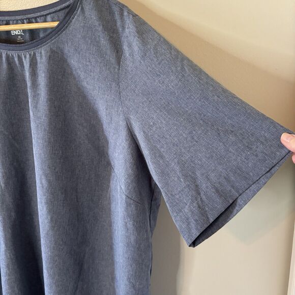 Lands End Womens Swim Top Blue Rash Guard Beach Cover Up Sz 2X - Picture 3 of 10